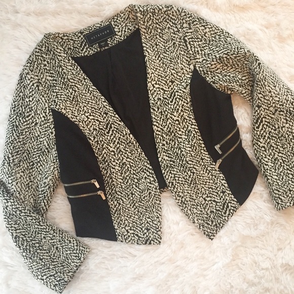 Metaphor Jackets & Blazers - Metaphor Jacquard Cropped Jacket